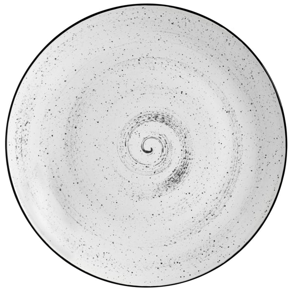 talerz płaski Fungio; 24 cm (Ø); biały/czarny; okrągły; 6 sztuka / opakowanie