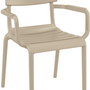 Stuhl Helen mit Armlehne; 58x59x84 cm (SxGxW); taupe; 4 sztuka / opakowanie