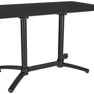 Outdoor-Aluminium-Tisch Taipa rechteckig; 120x80x72 cm (DxSxW); Platte czarny