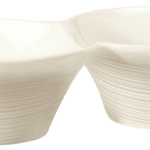 miska podwójna Skyline; 120ml, 18x9.5x4 cm (DxSxW); biel kremowa; 4 sztuka / opakowanie