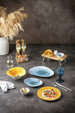 półmisek Nebro organiczny; 17x10x3 cm (DxSxW); żółty; 6 sztuka / opakowanie