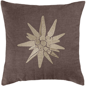 poszewka na poduszkę dekoracyjną Alpino Flower; 40x40 cm (SxD); brązowy