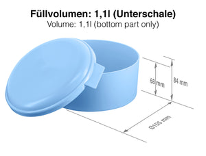 miska do wielokrotnego użytku Aso; 1100ml, 15.9x8.4 cm (ØxW); niebieski; okrągły; 25 sztuka / opakowanie