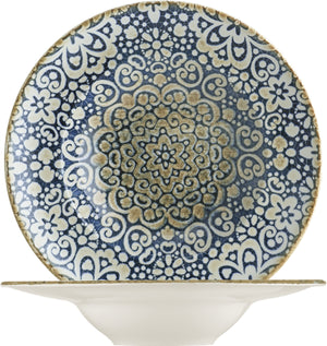 talerz do makaronu Alhambra; 400ml, 28x5.5 cm (ØxW); niebieski/biały/brązowy; okrągły; 6 sztuka / opakowanie