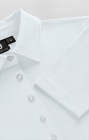 Poloshirt Damen Langarm Malme Regular Fit; Kleidergröße M; biały