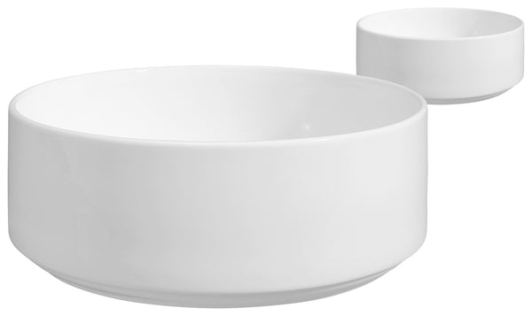 miska Base okrągła; 2000ml, 22x8 cm (ØxW); biały; okrągły; 2 sztuka / opakowanie