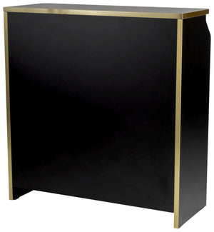 Besteckschrank Ravena schwarz; 100x40x105 cm (SxGxW); naturalny/czarny/złoto; stelaż naturalny/czarny/złoto