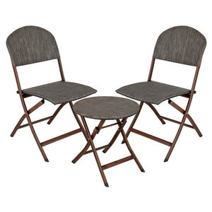 Outdoor Bistro-Set Romalia; siedzisko szary melanż