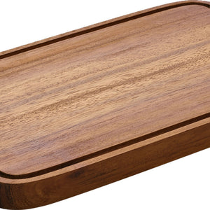 Servierbrett rechte. mit Rillen 36x18cm; 36x18x2.1 cm (DxSxW); akacja brąz; prostokątny