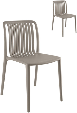 Kunststoff Stuhl Tavira; 50x52.5x77 cm (SxGxW); taupe; 2 sztuka / opakowanie