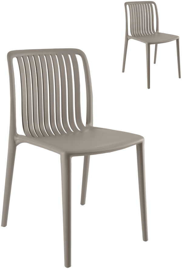 Kunststoff Stuhl Tavira; 50x52.5x77 cm (SxGxW); taupe; 2 sztuka / opakowanie