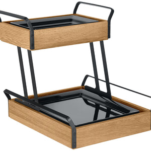 witrynka chłodząca Montana dąb Melamin flach 1/2 + flach 1/4 zweistöckig; Größe GN 1/2