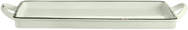 miska do serwowania Liron prostokątna; 800ml, 33x18.5x2.5 cm (DxSxW); biel kremowa/czarny; prostokątny; 2 sztuka / opakowanie