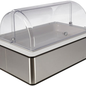 witrynka chłodząca Fundale biała 6,5 cm melamina biała 1/1; Größe GN 1/1, 63x42.5x27.4 cm (DxSxW); biały/transparentny; prostokątny