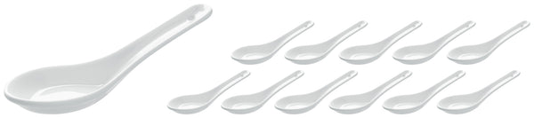 mini miseczka Cuillere; 10ml, 12.5 cm (D); biały; owalny; 12 sztuka / opakowanie