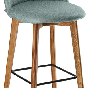 stołek barowy Alwin; 47x48x111 cm (SxGxW); siedzisko jasny niebieski, stelaż dąb/naturalny