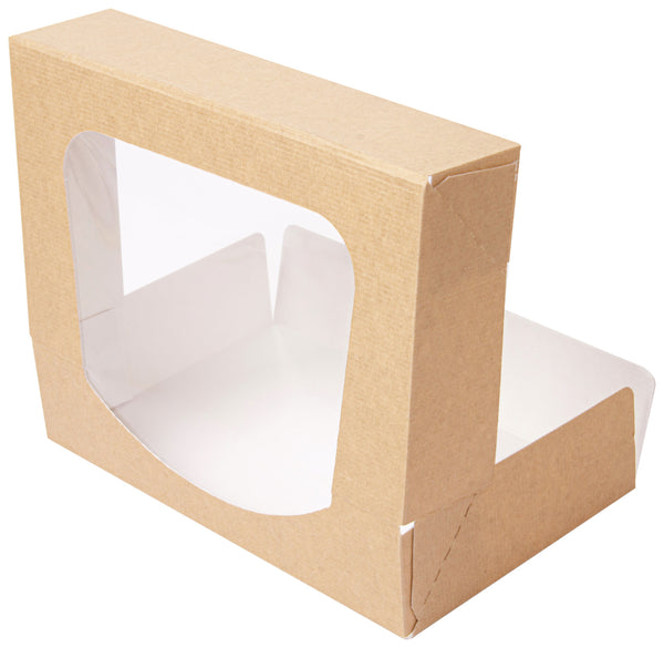 Sushibox The Pack mit Sichtfenster; 19.7x12x4.5 cm (DxSxW); brązowy; prostokątny; 50 sztuka / opakowanie