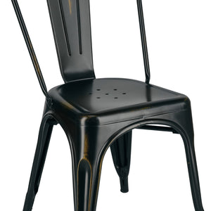 krzesło bistro Ferano industrialne; 45x51.5x85.5 cm (SxGxW); czarny/brąz; 2 sztuka / opakowanie