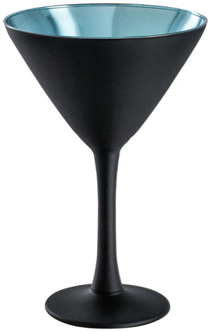 Martiniglas Aolani; 160ml, 9.5x14.5 cm (ØxW); czarny/turkusowy; 6 sztuka / opakowanie