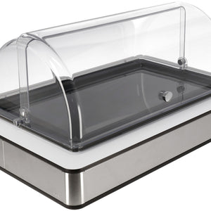 witrynka chłodząca Fundale biała melamina czarna 1/1; Größe GN 1/1, 63x42.5x27.4 cm (DxSxW); biały/transparentny/czarny; prostokątny