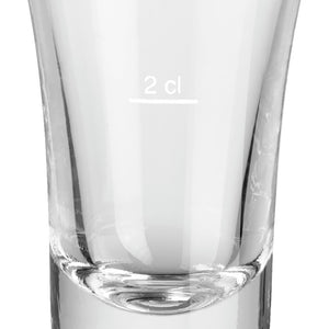 kieliszek  Podena; 60ml, 5.1x8.8 cm (ØxW); transparentny; 2 cl & 4 cl Füllstrich, 6 sztuka / opakowanie