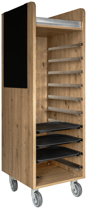 Tafel für Tablett-Abräumwagen Baristo; 45x0.3x70 cm (SxGxW); czarny