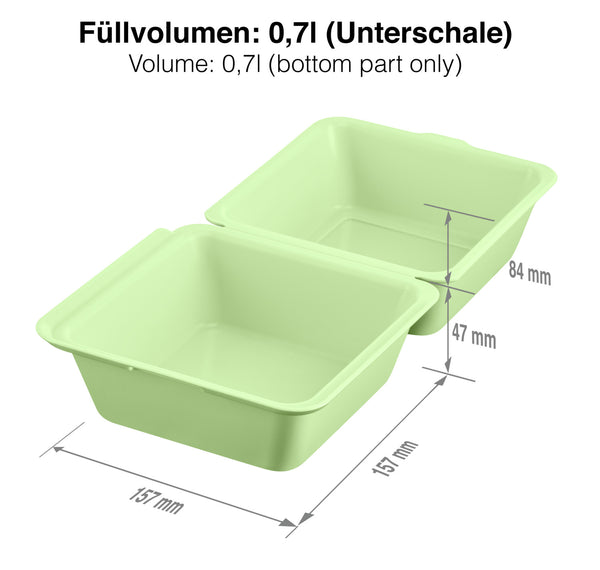 pojemnik do hamburgerów do wielkokrotnego użytku Yari; 700ml, 15.7x15.7x8.4 cm (DxSxW); zielony; kwadrat; 25 sztuka / opakowanie