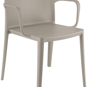 krzesło plastikowe Rigg z podłokietnikami; 57x55x78 cm (SxGxW); taupe; 4 sztuka / opakowanie