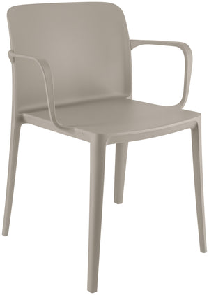 krzesło plastikowe Rigg z podłokietnikami; 57x55x78 cm (SxGxW); taupe; 4 sztuka / opakowanie