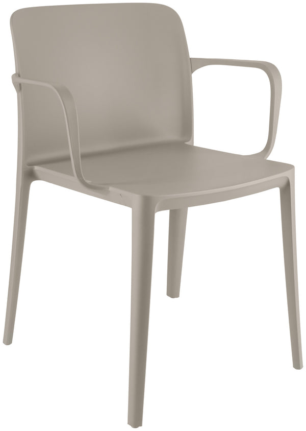 krzesło plastikowe Rigg z podłokietnikami; 57x55x78 cm (SxGxW); taupe; 4 sztuka / opakowanie