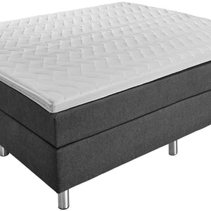 łóżko kontynentalne Basic tkanina tapicerska bez wezgłowia; 180x200x63 cm (SxDxW); antracyt; -