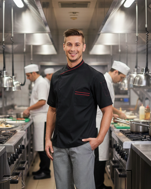 bluza kucharska męska Jonas krótki rękaw