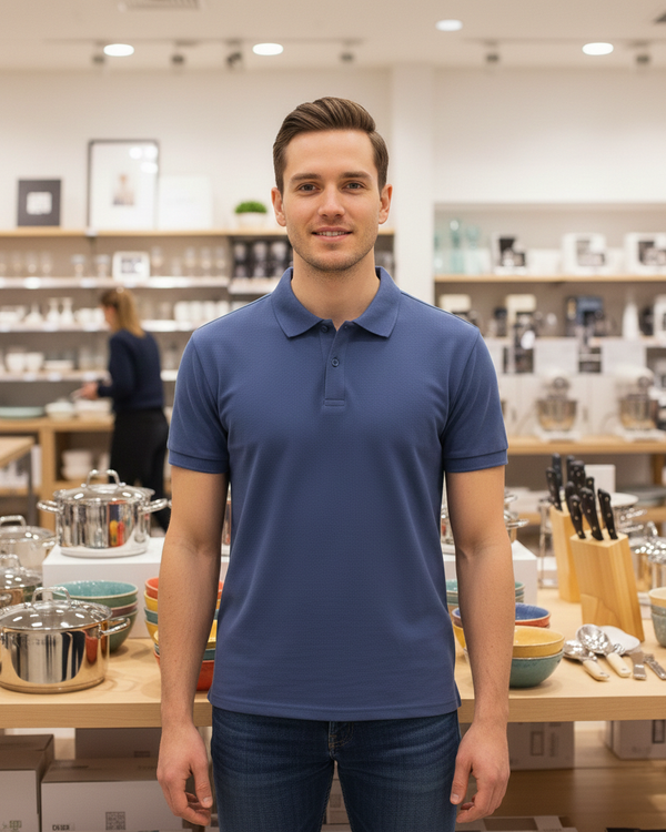 Koszulka polo męska Natural z krótki rękawem