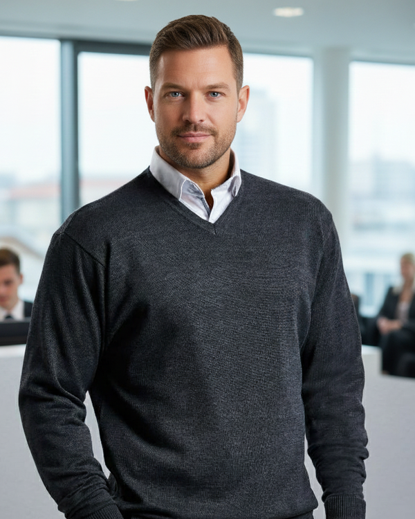 Sweter męski z długim rękawem Rusty V-neck