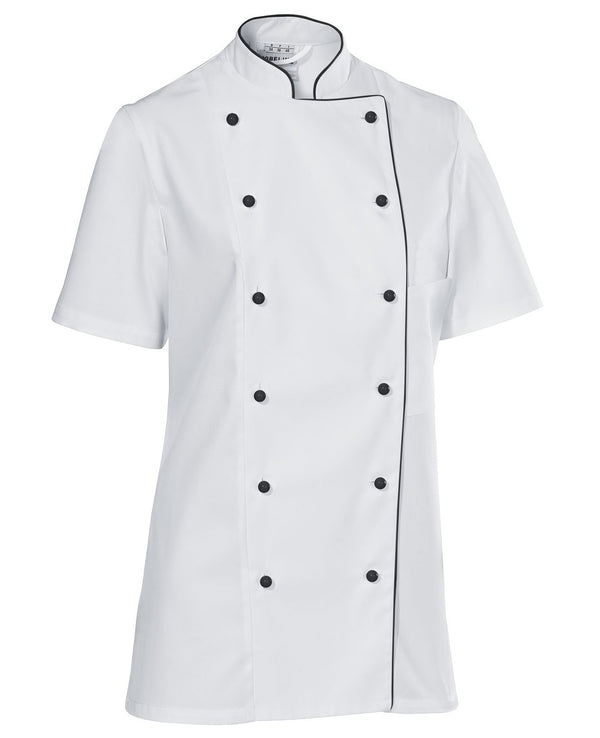 Bluza kucharska damska Premium Chef krótki rękaw, wypustka