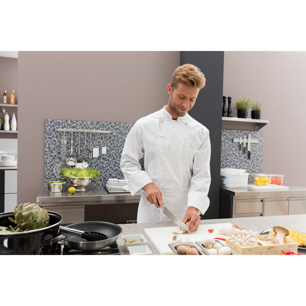 Bluza kucharska męska Premium Chef, guziki materiałowe, długi rękaw