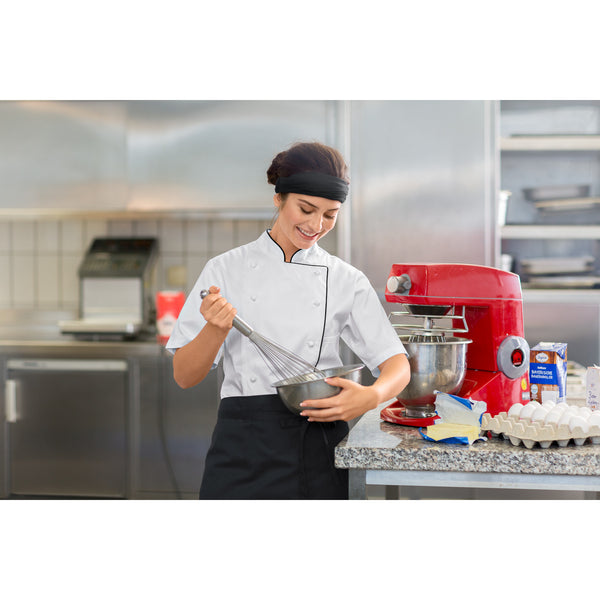 Bluza kucharska damska Premium Chef krótki rękaw, wypustka